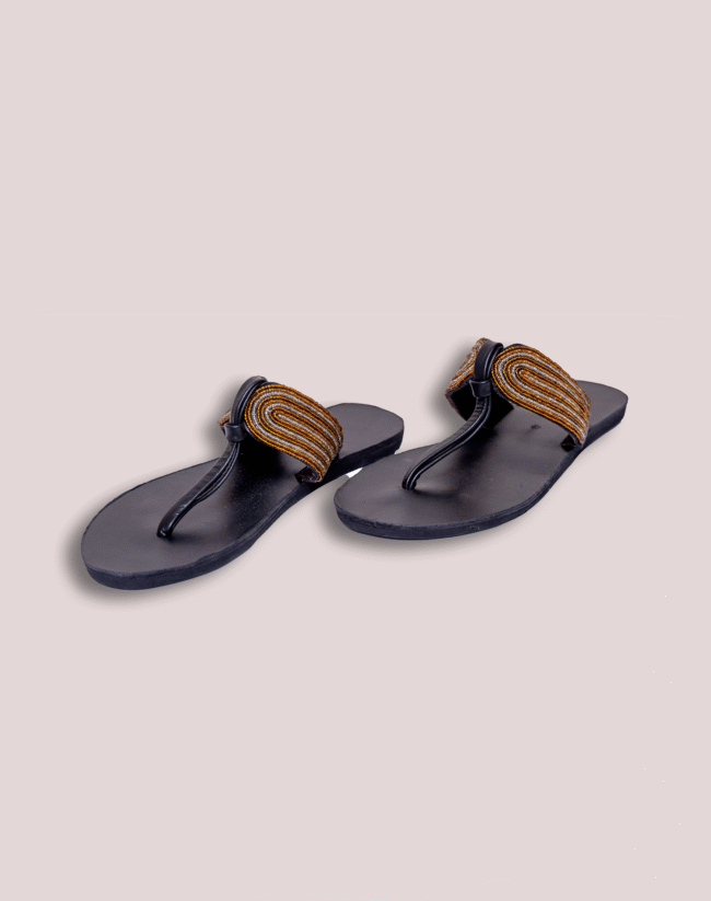 Sahara Swirl Leather Thong Footwear - Image 3