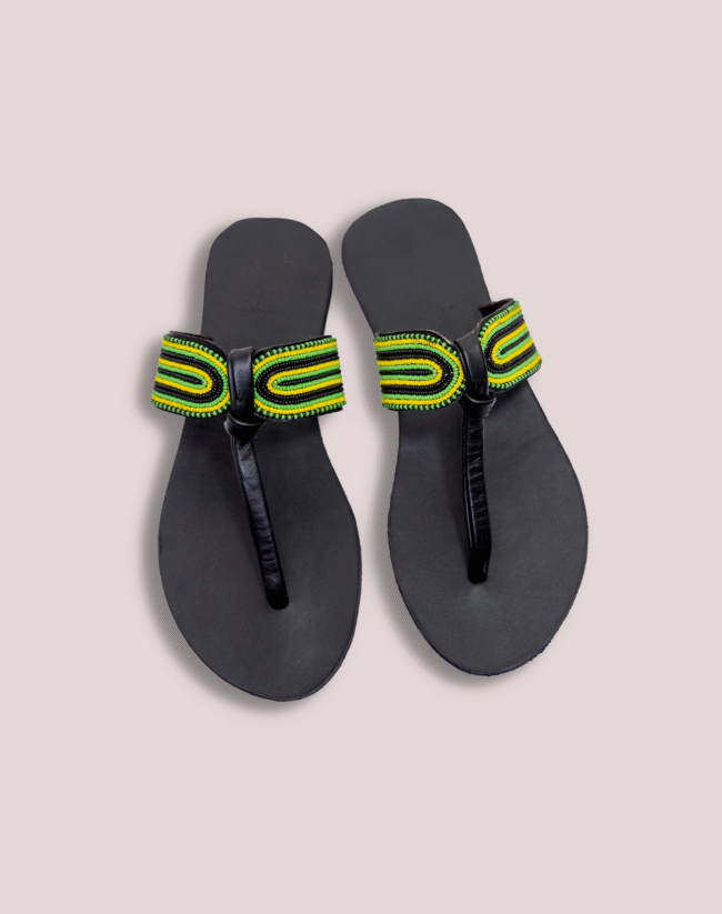 Feet hug leather glass bead Footwear - Image 2