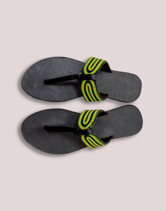 Feet hug leather glass bead Footwear - Image 3
