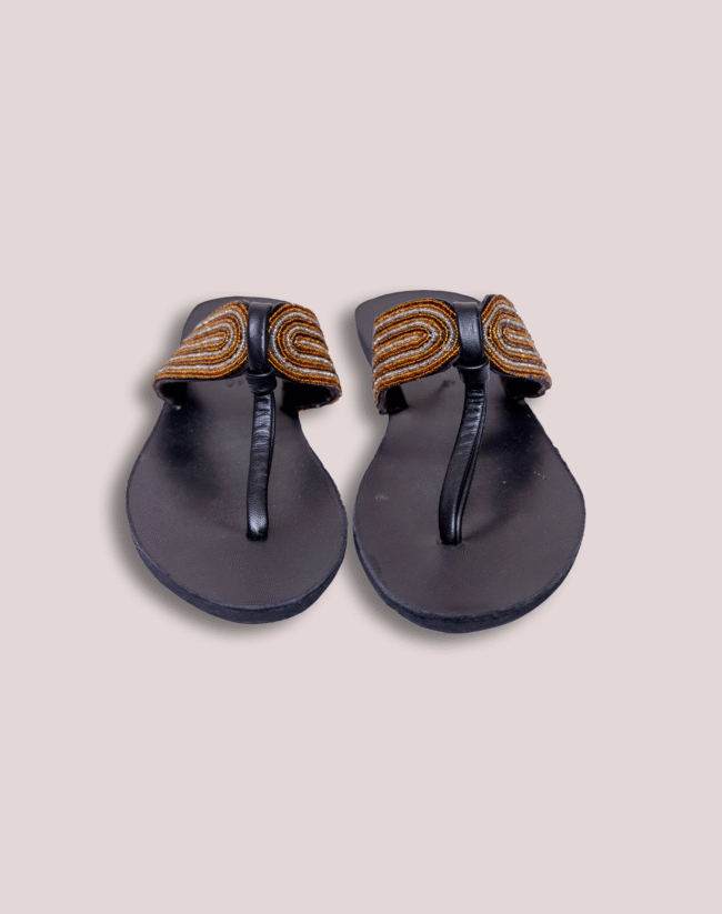 Sahara Swirl Leather Thong Footwear