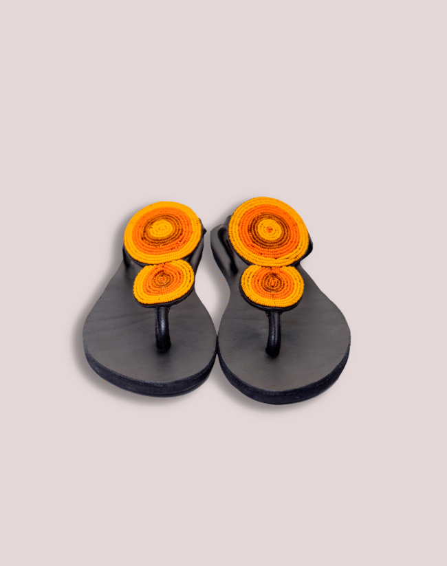 Sunkissed leather glass bead Footwear