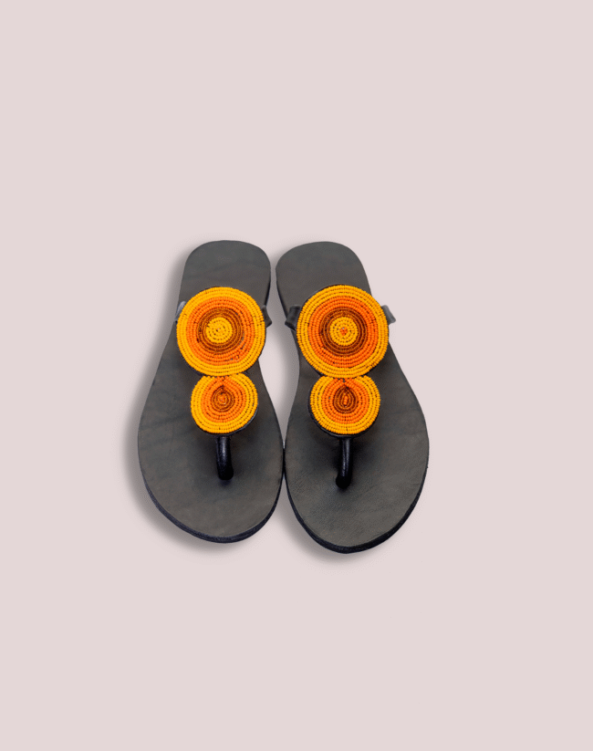 Sunkissed leather glass bead Footwear - Image 4