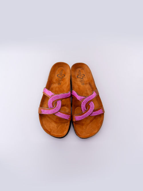 The Fuchsia Bloom Beaded Sandal